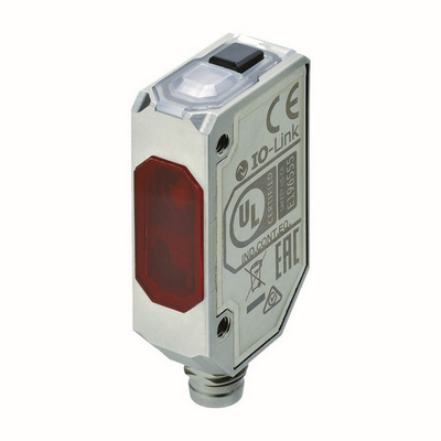 OMRON Fotoelektrik sensör, kompakt kare, paslanmaz çelik, BGS, 200 mm, kırmızı LED, PNP, L-ON/D-ON, IO-Link COM2, M8 4 pinli konnektör 4549734512886