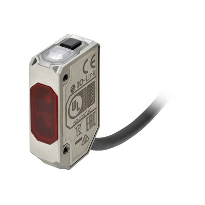 Omron Photolelectric Sensor, Compact Square, Stainless Steel, BGS, 80 mm, Red LED, NPN, L-ON/D-ON, 2 M PREWEDE 45497345129611