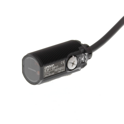 Omron photoelectric sensor, M18 axial, plastic body, red led, reflected from the object, 300mm, NPN, L-on/d-on, 2M cable 4548583441446