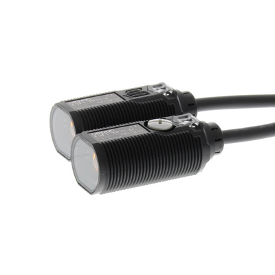 Omron photoelectric sensor, M18 axial, plastic body, red LED, mutual, 15m, NPN, L-ON/D-ON, 2M cable 4548583441415