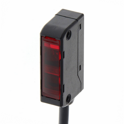 Omron Photolelectric Sensor, Limited Reflection, Compact Square, 10 to 60 mm Range, NPN, Red LED, Timer Function, 2 M Cable 4536854917356