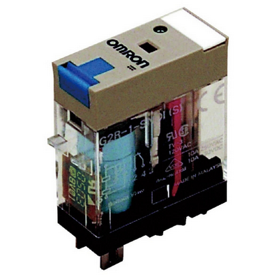 Omron Relay, Plug-in, 5-Pin, SPDT, 10 A, Mech Indicator, Label Facility, 230 VAC 4536854936463