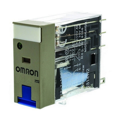 Omron Relay, Plug-in, DPDT, 5 A, Mechanical Indicator, 48 VDC 4536854936777