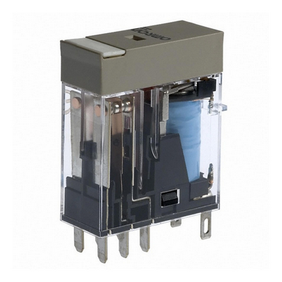 Omron Relay, Plug-in, 8-Pin, DPDT, 5 A, Mech & Led Indicators, Lockable Test Button, Label Facility 4536854937057