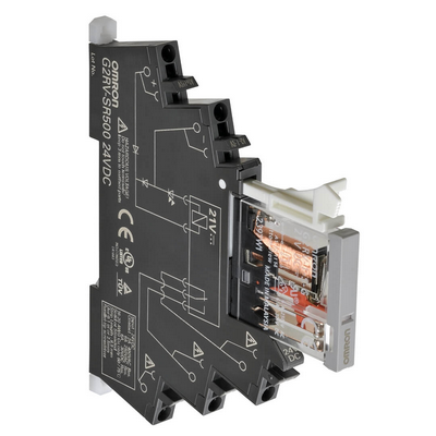 Omron thin relay & black socket, 6 A, SPDT, Push-in Plus Terminal, 100 VAC 4549734135870