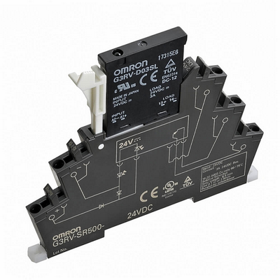 Omron Thin Solid State Relay & Black Socket, 3 A, DC load in 5-24 VDC, zero transition function, Push-in Plus Terminal, 100 VAC 4548583797697