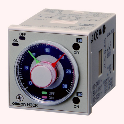 Omron Timer, Plug-in, 8-Pin, 1/16Din (48x48mm), Twin On & Off-Dalay, Flicker on Start, 0.05S-300H, DPDT, 5 A, 100-240 VAC, 100-125VDC 4548583552821