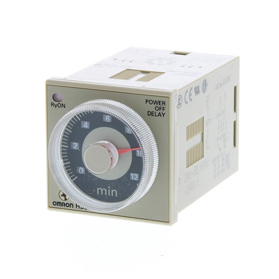 Omron Timer, Plug-in, 8-Pin, 1/16Din (48 x 48mm), Power Off-DELAY, 0.05-12m, DPDT, 5 A 4548583552968