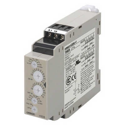 Omron Time Relay, DIN RAY Mounting, 22.5mm, Double Time (Twin), Flicker On & Off-Delay, 0.1 SN-12 hours, SPDT, 5 A, 24-240 VAC/DC 4548583745001