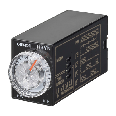 Omron time relay, socket, 14 pin, multifunction, 0.1 S-10 min, 4PDT, 3 a, 100-110 vdc, coil side top, black case 4548583781061