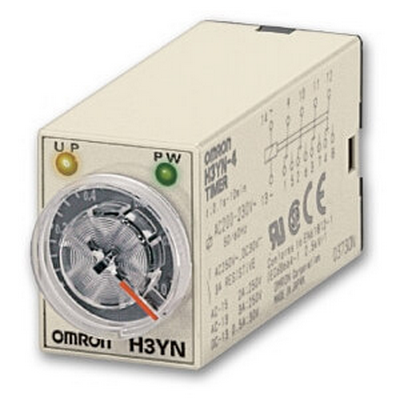 Omron time relay, socket, 14 pin, multifunction, 0.1 S-10 min, 4PDT, 3 A, 48 vdc, beige case 454858375555555