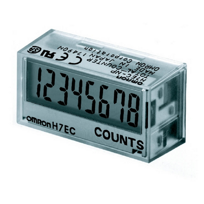 Omron Total Counter, DIN 48x24 mm, Internal Battery, LCD, 8 Households, 20cps, VAC/DC input, Gray Case 4548583755697