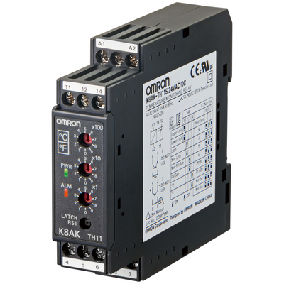 Omron Monitoring Relay 22.5mm Width, Excessive or Low Temperature, 0-999 ° C/F, Thermocupl and PT100/1000 input type, 1 SPDT, 100-240 VAC 4548583402515