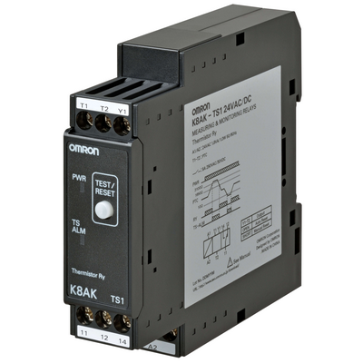 Omron Monitoring Relay 22.5mm Width, 3 Phase, Motor Temperature Protection, Thermistor Input, 24 VAC/VDC, 1 SPDT 4548583506640