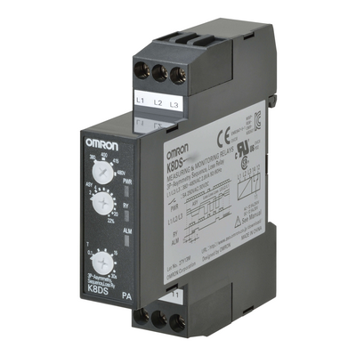 OMRON Monitoring Relay 17.5mm Width, 3 Phase, Voltage Asymmetry, Phase Rank Error and Phase Loss, 3 Phase 3 Cable, 380 - 480 VAC, 1 SPDT 4548583481589