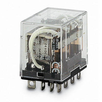 Omron Relay, Plug-in, 14-Pin, 4PDT, 10A, LED Indicator, 24 VDC 4536853621797