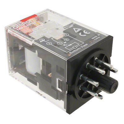 Omron Relay, Plug-in, 8-Pin, DPDT, 10A, Mech Indicator 4547648413046