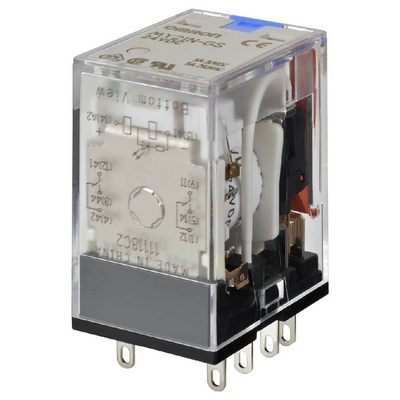 Omron Relay, Plug-in, 8-Pin, DPDT, 7 A, Mechanical & Led Indicators, Lockable Push Test Button, 110/120 VAC 4549734261432
