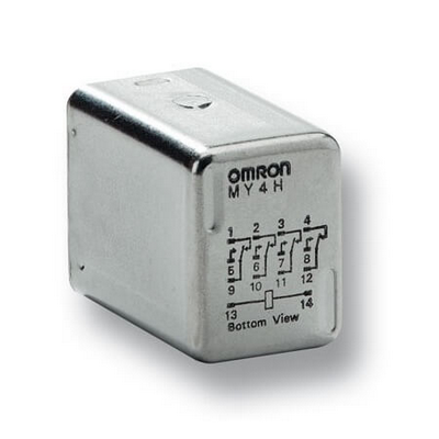 Omron Relay, Plug-in, 14-Pin, 4PDT, 3A, Hermetically-Sealad 4536853653750