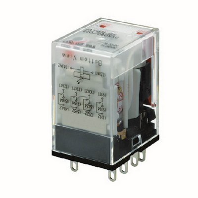 Omron Relay, Plug-in, 14-Pin, 4PDT, 6 A, Mechanical & Led Indicators, Coil Suppressor, 220/240 VAC 4548583818750