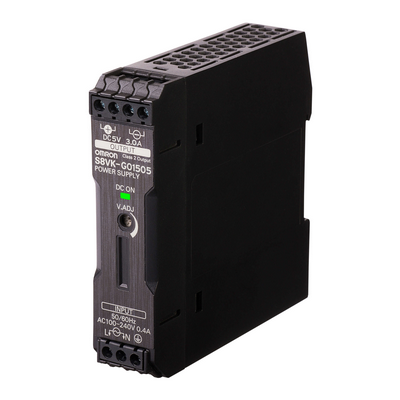 Omron Book Type Power Supply, Pro, 15 W, 5VDC, 3 A, DIN RAY installation 4548583357648