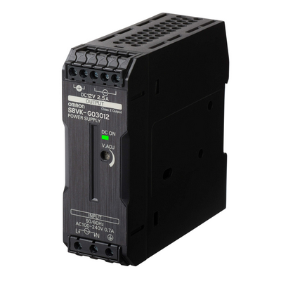 Omron Coated Version, Book Type Power Supply, Pro, Single-Phase, 30 W, 12 VDC, 2.5A, DIN Rail Mounting 4548583536098