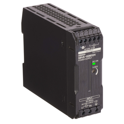 Omron Book Type Power Supply, Pro, 60 W, 24VDC, 2.5 A, DIN RAY Mounting 4548583357716