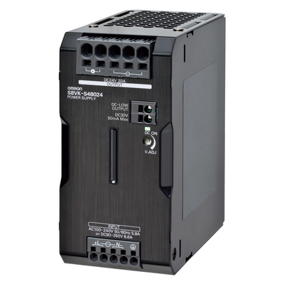 Omron Book Type Power Supply, Pro, 480 W, 24VDC, 20A, DIN RAY Mounting, Push-in Plus Terminal, Silicone Coat, Low Voltage Alarm Output, Liquid Yarnuş 4548583761148