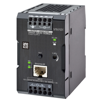 Omron Book Type Power Supply, 90 W, 24 VDC, 3.75 A, DIN Rail Mounting, Push-in Terminal, Coated, Display, Ethernet IP / MODBUS TCP Combibility 4549734172714