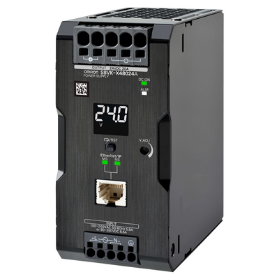 Omron Book Type Power Supply, 480 W, 24 VDC, 20 A, DIN Rail Mounting, Push-in Terminal, Coated, Ethernet IP / MODBUS TCP Compatchibility 4549734172813