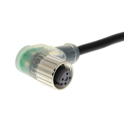 Omron Sensor Connector, Female, M12, Pur, 4 Pin, Angled, 5M, LED Indicator (PNP) 4548583440364