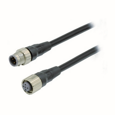 Omron Smartclick Sensor Connector cable, M12 4-Pin, PVC, Straight Female and Male Connectors, IP67 and IP69K, Cutting Oil Resistant, 1 M 4549734197984