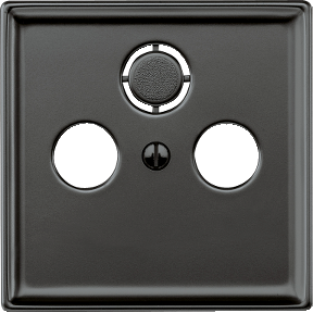 Center plate for antenna sockets with 2/3 hole, black gray, System Design-4011281804559