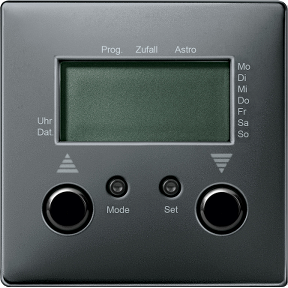 Blind time switch with sensor connection, black gray, system design-4011281819959