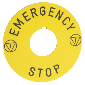 Emergency Stop Inscription Plate Ø 90 Mm - Emergency Stop - For Ø 30 Units-3389110946529