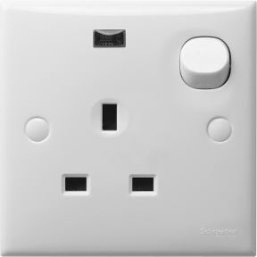 BS Single grounded socket Neon with anh 13A-9555228718455