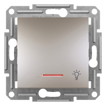 Asfora Plus Illuminated Push Button "Light" Marked Bronze, screwless, frameless-3606480727719