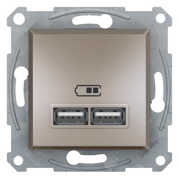 Asfora USB Socket 2.1A Bronze-3606481142382