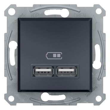Asfora USB Socket 2.1A anthracite-3606481142399