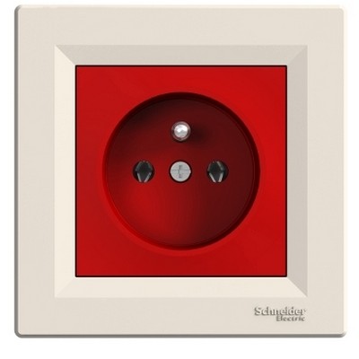 Asfora – Red Body Ups Socket, 16A, Framed – Cream-8690495066302