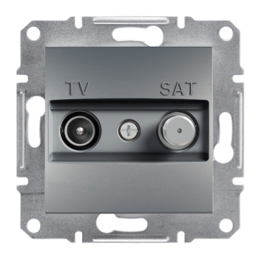 Asfora TV/SAT Socket END 1DB Steel-3606480730542
