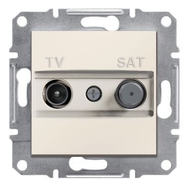 Asfora TV - SAT Socket, pass-through, F type, 8 dB, dual frameless-3606480987212