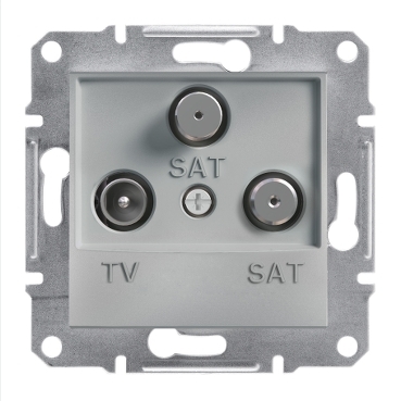 Asfora TV-SAT-SAT Socket END 1DB Aluminum-3606480728846