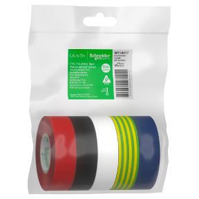 Insulation tape 19mmx20m wh+gr/yl+bl - Rapstrap kablo bağı yeşil (24'lü paket)-3606489481414