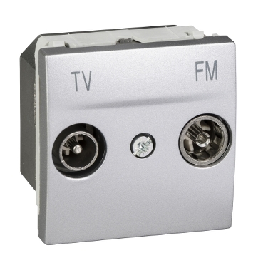 Unica TV/FM Socket - star end - 2 Modules aluminum-8420375114829