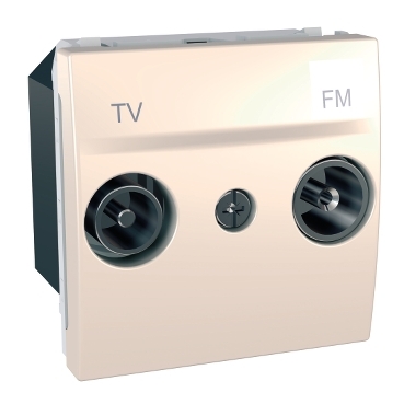Unica TV/FM Socket - with pass-through terminal - 2 Modules ivory-8420375126105