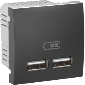 Unica 2Li Usb Charging Socket 2.1A 2M Graphite-3606480996184