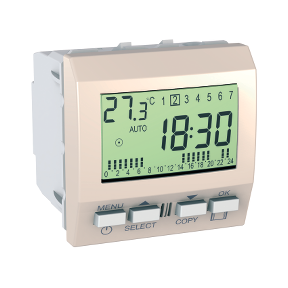 Unica - Weekly Programmable Timer - 230V Ac - 2 M - Ivory-8420375126808