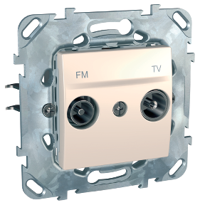Unica - Tv/Fm Socket (Zamak) - Terminal Socket - Ivory-8420375142570