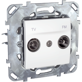 TV/FM socket - pass-through - Polar White-8420375142594